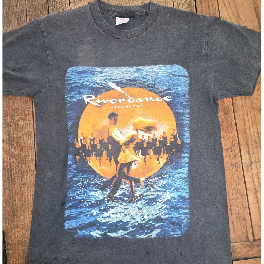 Vintage 90s Riverdance The Show T-Shirt Sz Med Single Stitch Irish Distressed